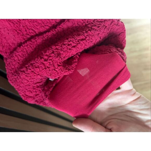 Anthropologie Mock-Neck Textured Mini Dress size small red/pink color - Picture 10 of 10